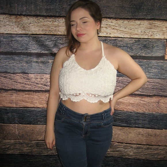 *HOST PICK* Ivory Crochet Lace Crop Top - Picture 7 of 8